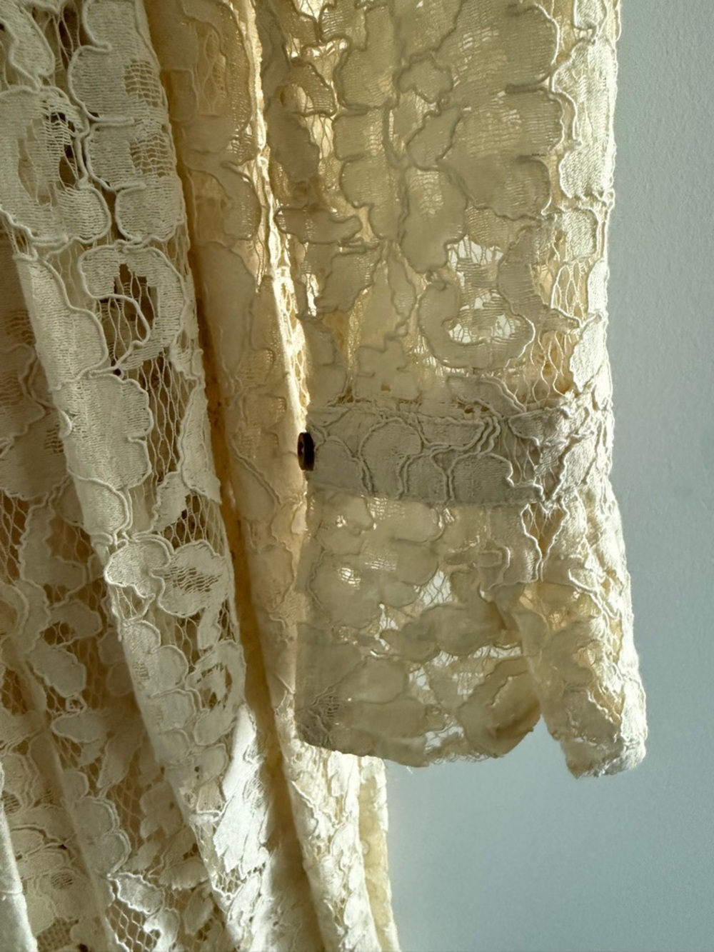 Sundance Cream Lace Button-Front Top - Picture 3 of 5